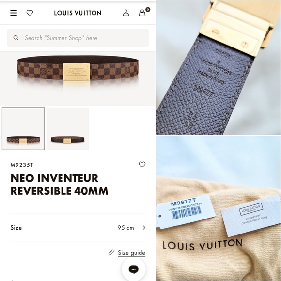 💫LOUIS VUITTON DAMIER REVERSIBLE INVENTEUR BELT💫 - Picture 6 of 6